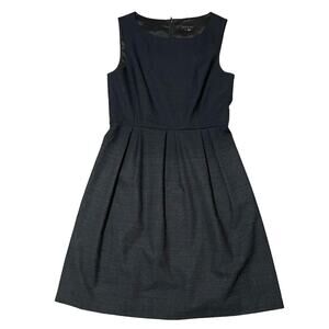 Theory Blainey Ascend Wool Sleeveless Sheath Dress Pleated Ombre Gray - Size 6